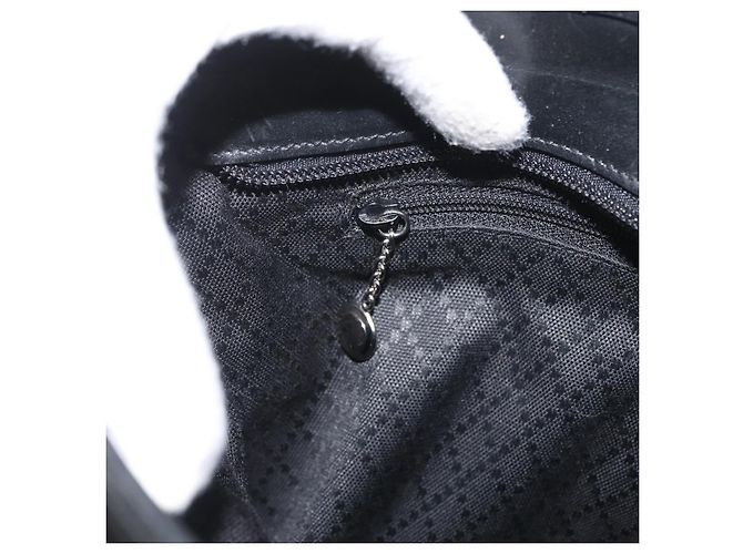Gucci Borsa Tote in Nylon Nera Argento Auth 173861 Nero - vista 20