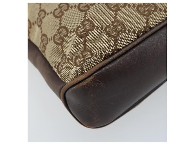Borsa a Spalla GG Canvas Gucci Beige Oro 109106 Auth 173911 D'oro - vista 14