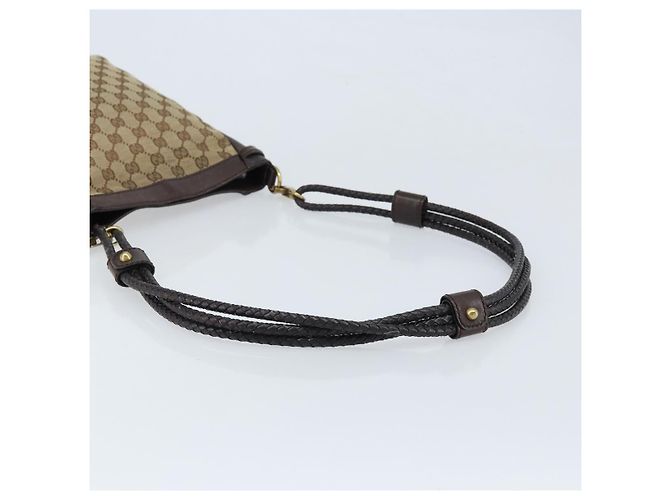 Borsa a Spalla GG Canvas Gucci Beige Oro 109106 Auth 173911 D'oro - vista 7