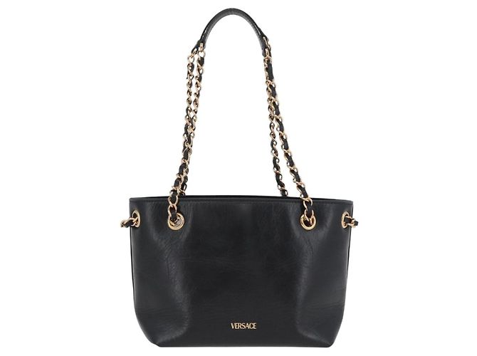 Bottega Veneta Borsa Tote in Pelle con Catena Nera Oro Auth BA10943 Nero D'oro - vista 2