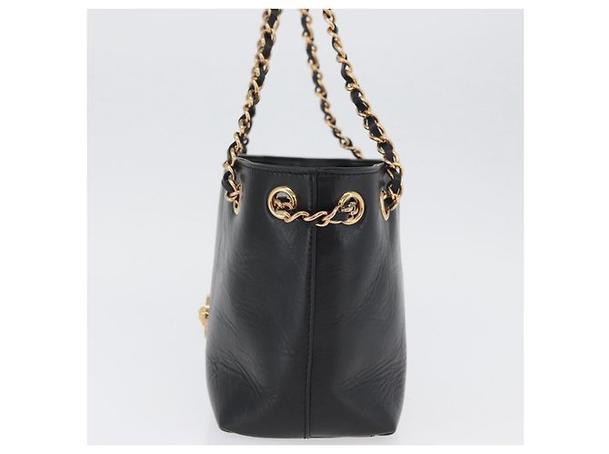Bottega Veneta Borsa Tote in Pelle con Catena Nera Oro Auth BA10943 Nero D'oro - vista 3