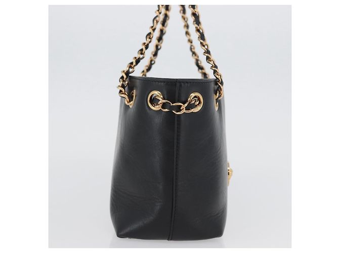 Bottega Veneta Borsa Tote in Pelle con Catena Nera Oro Auth BA10943 Nero D'oro - vista 4