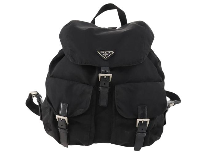 PRADA Backpack Nylon Black Silver Auth 171645 Silvery - view 13