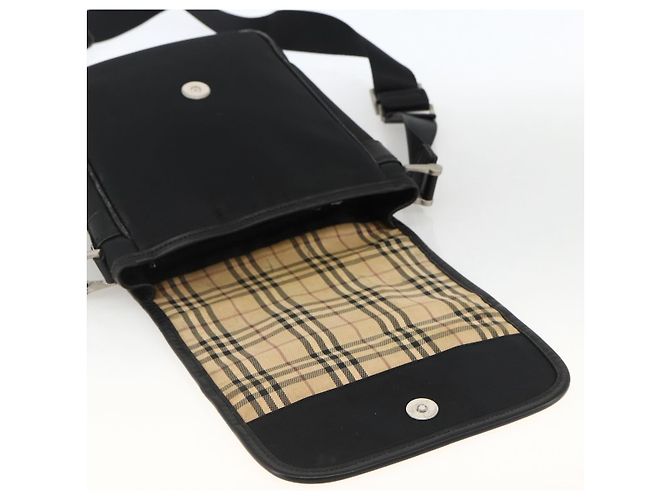 Borsa a Spalla BURBERRY Nylon Nero Argento Autentica 173971 - vista 10