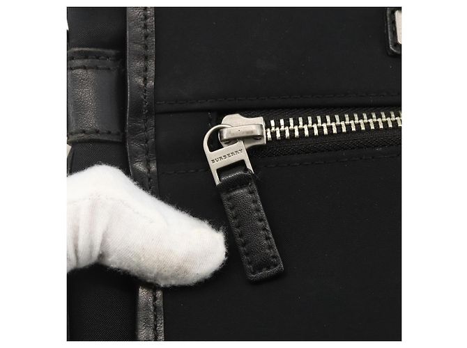 Borsa a Spalla BURBERRY Nylon Nero Argento Autentica 173971 - vista 18