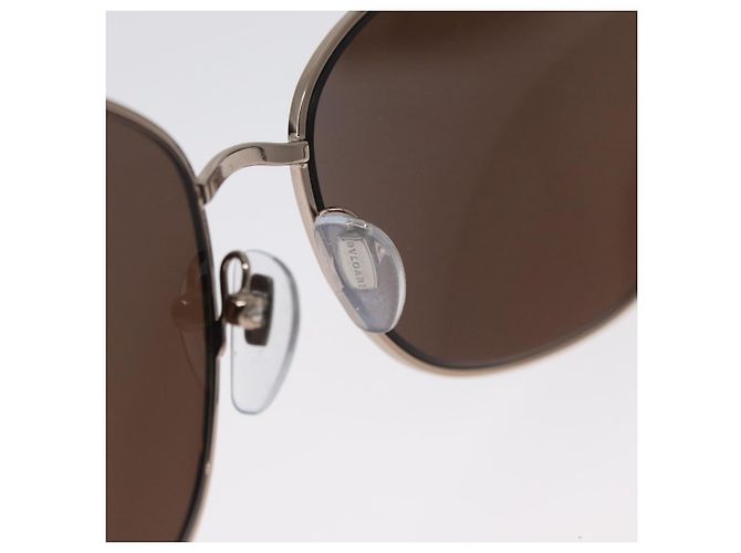 Bulgari Gafas de sol BVLGARI metal Marrón 6066-B Auth BA11295V Castaño - vista 14