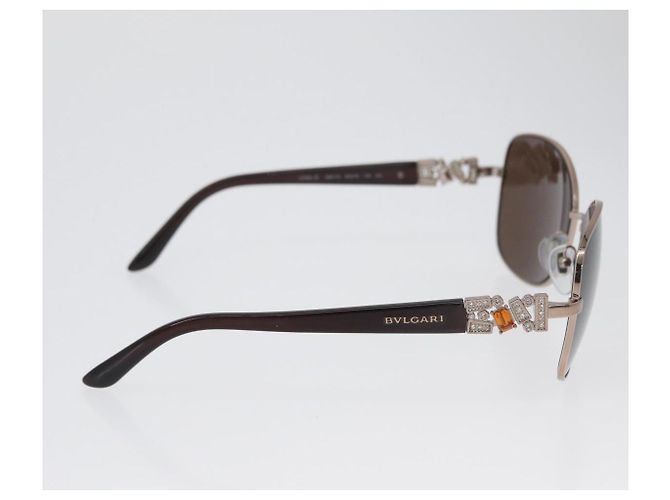 Bulgari Gafas de sol BVLGARI metal Marrón 6066-B Auth BA11295V Castaño - vista 5