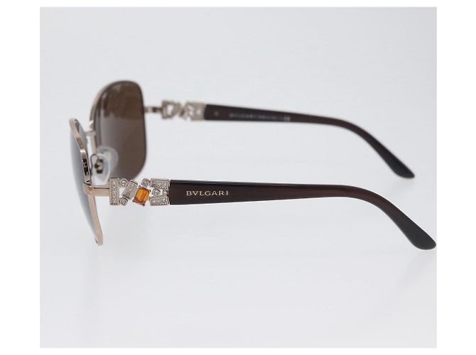Bulgari Gafas de sol BVLGARI metal Marrón 6066-B Auth BA11295V Castaño - vista 6