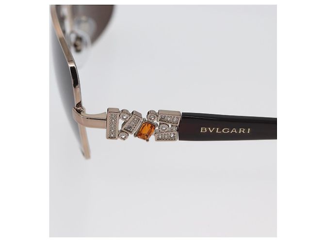 Bulgari Gafas de sol BVLGARI metal Marrón 6066-B Auth BA11295V Castaño - vista 7
