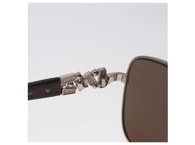 Bulgari Gafas de sol BVLGARI metal Marrón 6066-B Auth BA11295V Castaño - vista 9
