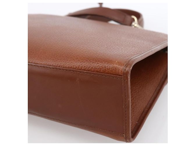 Borsa a mano Burberry in pelle 2 vie marrone oro Auth hk3526 D'oro - vista 16