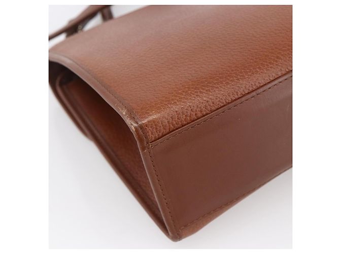 Borsa a mano Burberry in pelle 2 vie marrone oro Auth hk3526 D'oro - vista 17