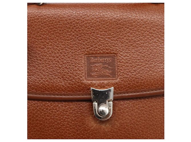 Borsa a mano Burberry in pelle 2 vie marrone oro Auth hk3526 D'oro - vista 18