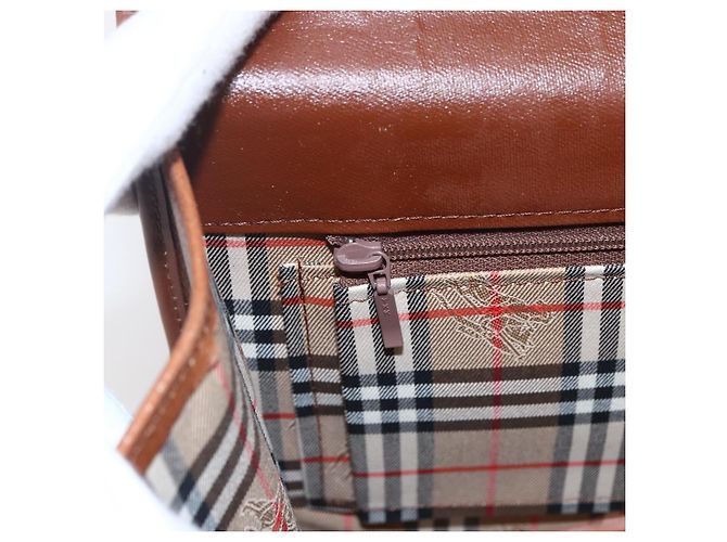 Borsa a mano Burberry in pelle 2 vie marrone oro Auth hk3526 D'oro - vista 21