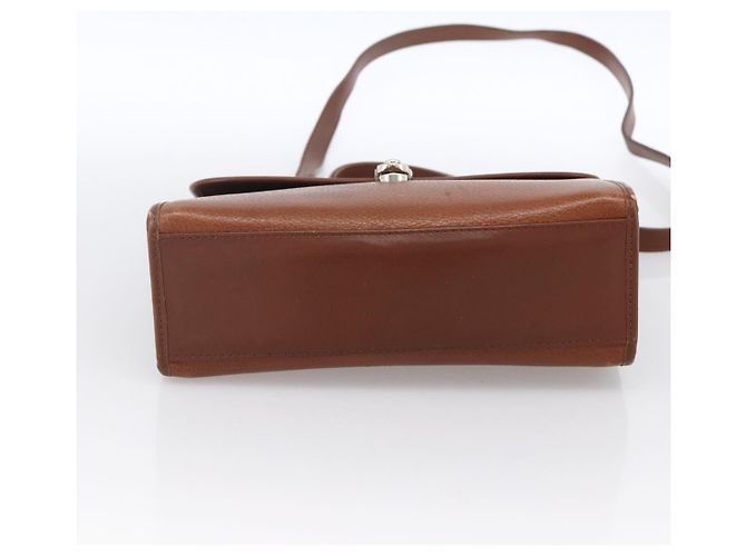 Borsa a mano Burberry in pelle 2 vie marrone oro Auth hk3526 D'oro - vista 5