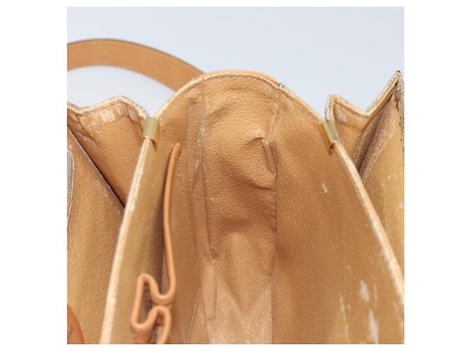 Céline Bolsa de ombro em lona Macadam Celine com estampa de carruagem PVC bege ouro Auth 172407 Dourado - vista 20