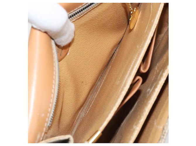 Céline Bolsa de ombro em lona Macadam Celine com estampa de carruagem PVC bege ouro Auth 172407 Dourado - vista 24