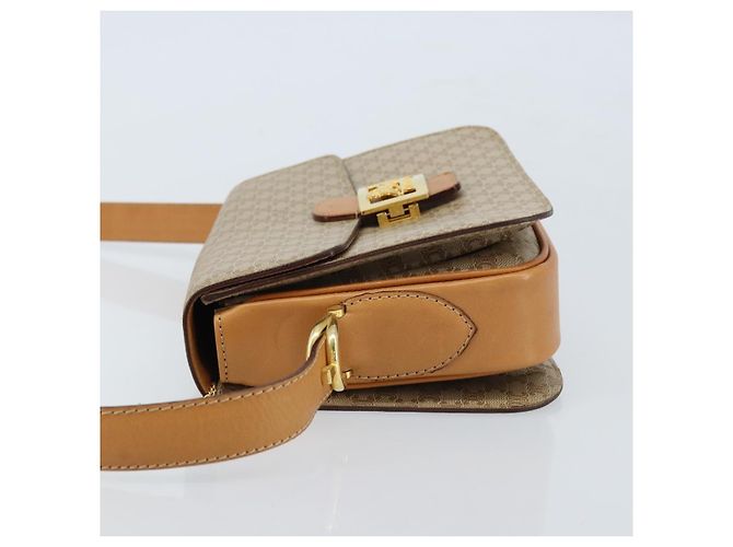 Céline Bolsa de ombro em lona Macadam Celine com estampa de carruagem PVC bege ouro Auth 172407 Dourado - vista 4
