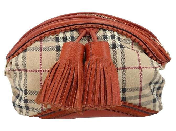 Borsa a spalla Nova Check in PVC beige e oro Auth LNZ329A di BURBERRY D'oro - vista 13