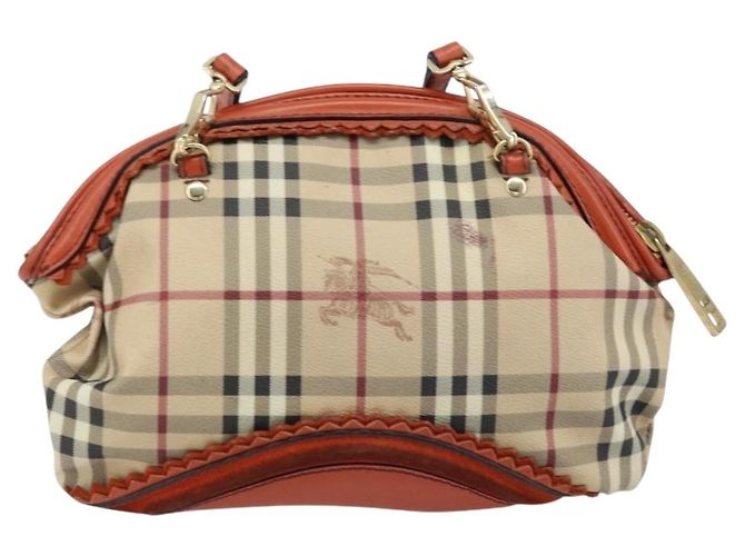 Borsa a spalla Nova Check in PVC beige e oro Auth LNZ329A di BURBERRY D'oro - vista 2