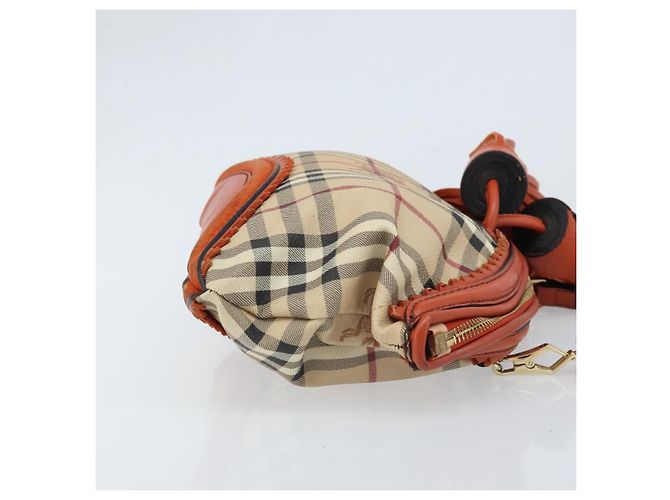 Borsa a spalla Nova Check in PVC beige e oro Auth LNZ329A di BURBERRY D'oro - vista 3