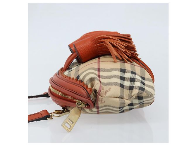 Borsa a spalla Nova Check in PVC beige e oro Auth LNZ329A di BURBERRY D'oro - vista 4