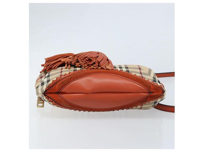 Borsa a spalla Nova Check in PVC beige e oro Auth LNZ329A di BURBERRY D'oro - vista 5