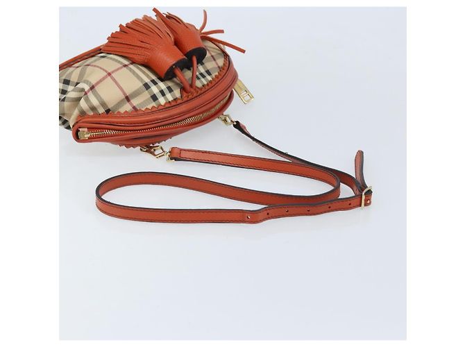 Borsa a spalla Nova Check in PVC beige e oro Auth LNZ329A di BURBERRY D'oro - vista 7
