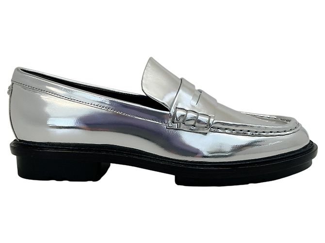 Jonathan Simkhai Harper Slipper aus silbernem Metallic-Leder von Simkhai - Ansicht 2