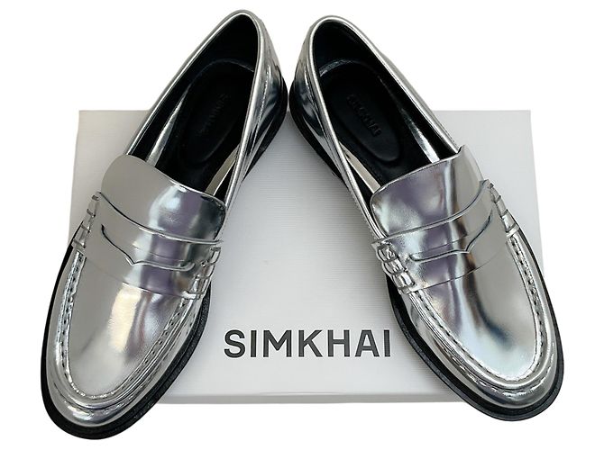 Jonathan Simkhai Mocassini Harper in pelle metallica argento Simkhai - vista 6