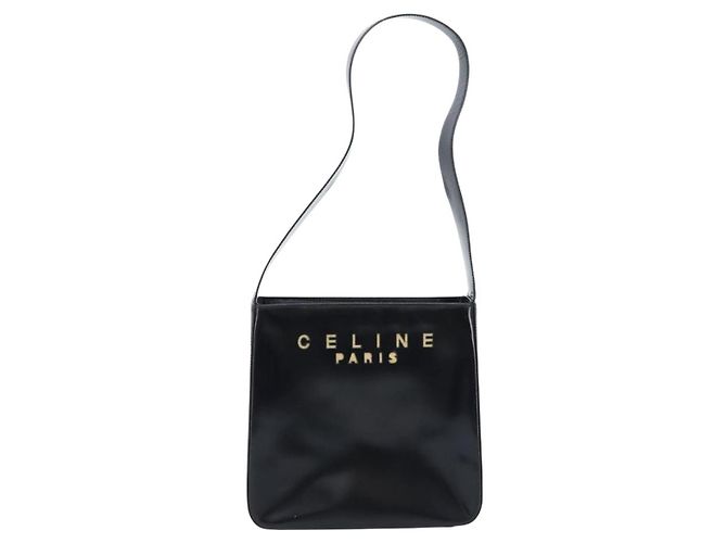 Céline Borsa a Spalla CELINE in Pelle Nera Oro Auth LNZ211 Nero D'oro - vista 13