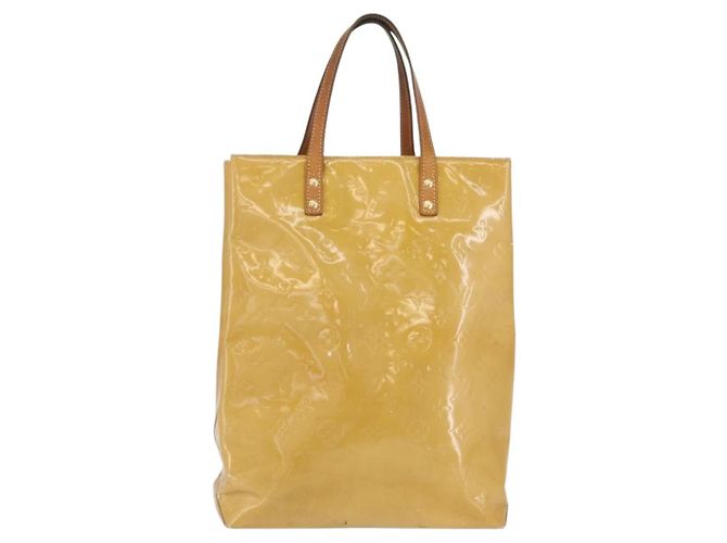 LOUIS VUITTON Monogram Vernis Reade MM Borsa a Mano Beige M91141 LV Auth 173771 - vista 13