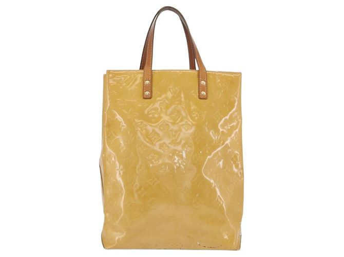 LOUIS VUITTON Monogram Vernis Reade MM Borsa a Mano Beige M91141 LV Auth 173771 - vista 2