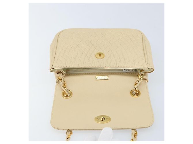 BALLY Borsa a Spalla con Catena Pelle Beige Oro Auth am10887V D'oro - vista 10