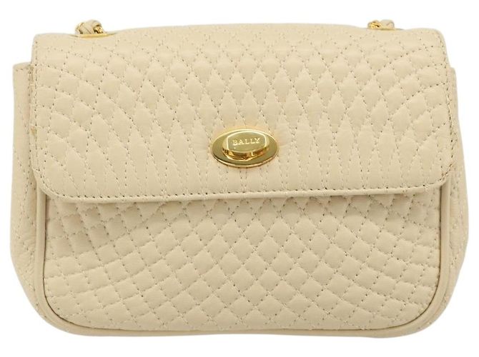 BALLY Borsa a Spalla con Catena Pelle Beige Oro Auth am10887V D'oro - vista 13
