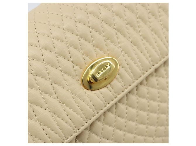 BALLY Borsa a Spalla con Catena Pelle Beige Oro Auth am10887V D'oro - vista 17