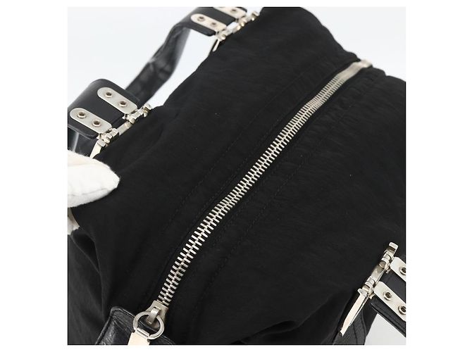 Borsa Tote Christian Dior in nylon nero argento Auth BSZ026V - vista 5