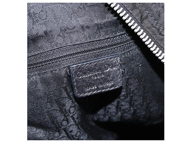 Borsa Tote Christian Dior in nylon nero argento Auth BSZ026V - vista 6