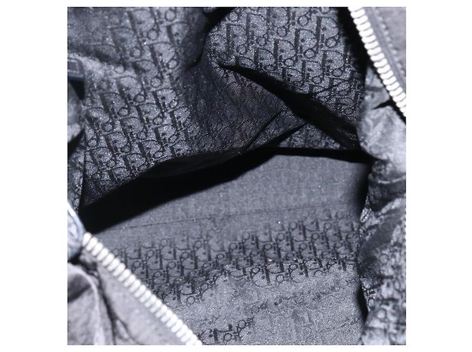 Borsa Tote Christian Dior in nylon nero argento Auth BSZ026V - vista 7