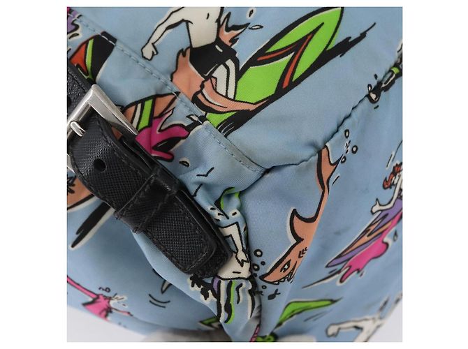 PRADA Backpack Nylon Light Blue Silver Auth LNZ330 Silvery - view 18