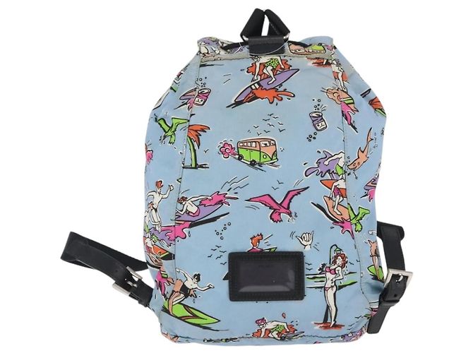 PRADA Backpack Nylon Light Blue Silver Auth LNZ330 Silvery - view 2