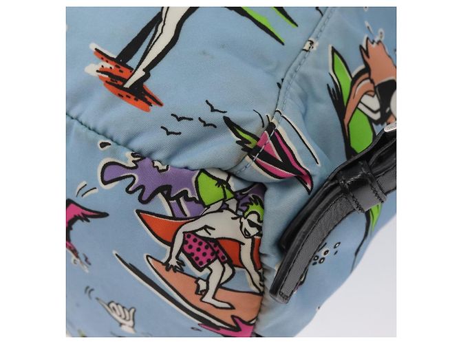 PRADA Backpack Nylon Light Blue Silver Auth LNZ330 Silvery - view 9