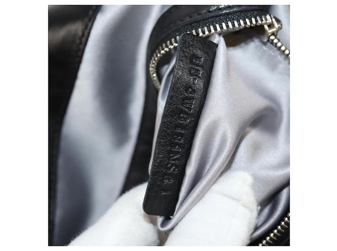 VALENTINO Borsa a mano in pelle nera argento Auth 152881A Nero - vista 11