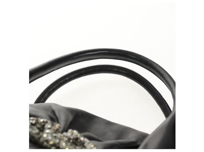 VALENTINO Borsa a mano in pelle nera argento Auth 152881A Nero - vista 14