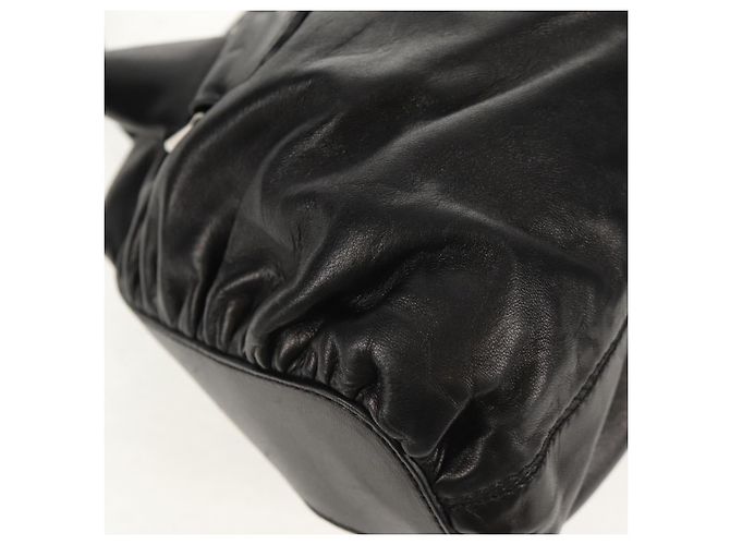 VALENTINO Borsa a mano in pelle nera argento Auth 152881A Nero - vista 17
