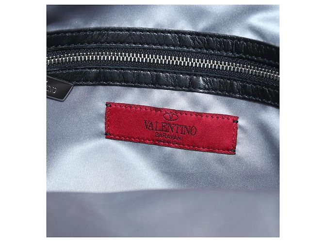 VALENTINO Borsa a mano in pelle nera argento Auth 152881A Nero - vista 19