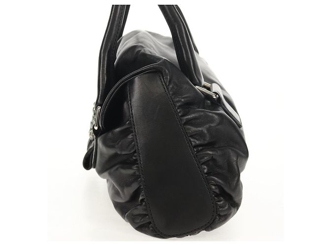 VALENTINO Borsa a mano in pelle nera argento Auth 152881A Nero - vista 3
