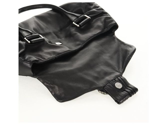 VALENTINO Borsa a mano in pelle nera argento Auth 152881A Nero - vista 9