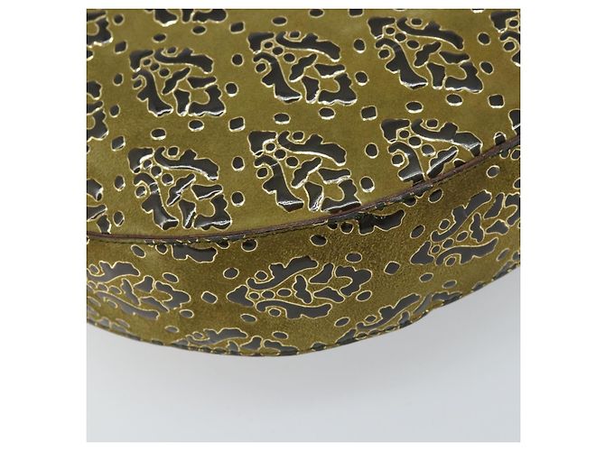 Borsa a Spalla Salvatore Ferragamo in Camoscio Khaki Auth 172292 Cachi - vista 14