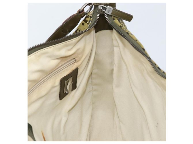 Borsa a Spalla Salvatore Ferragamo in Camoscio Khaki Auth 172292 Cachi - vista 18